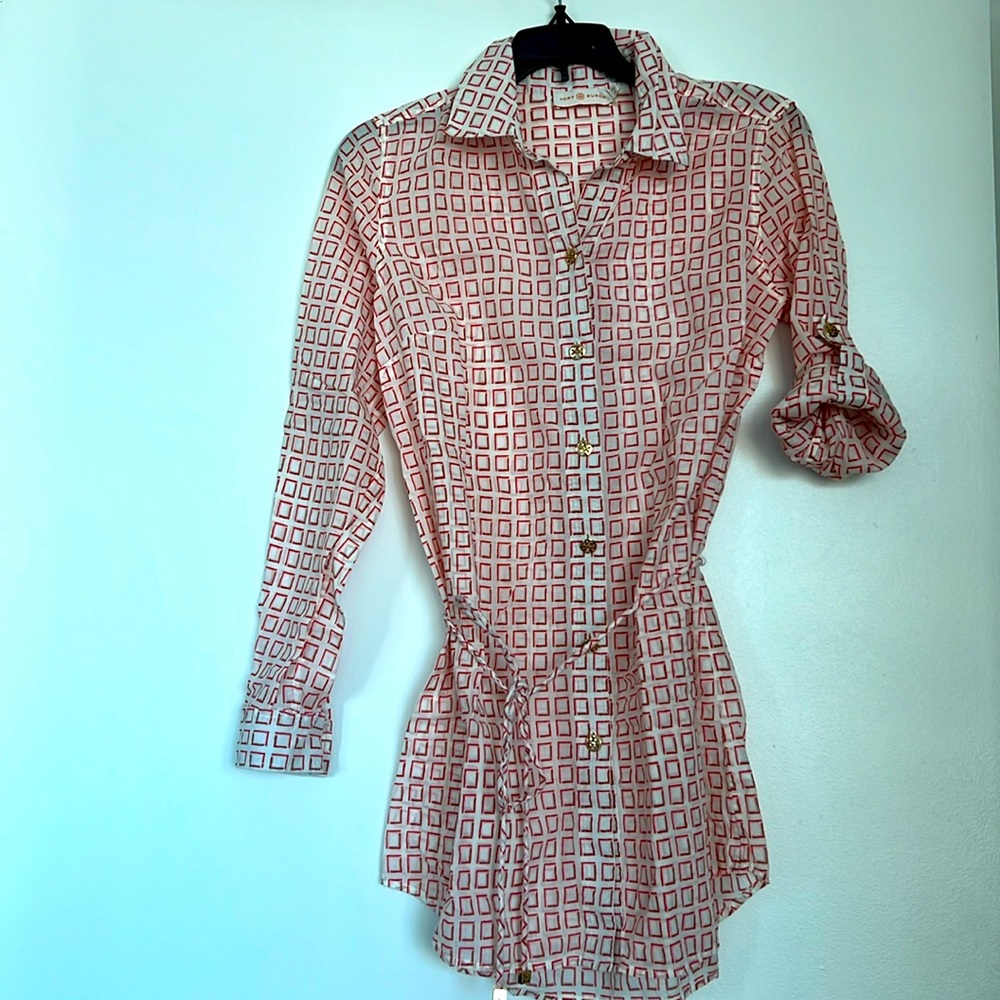 Tory Burch Pink Geometric Swim Coverup